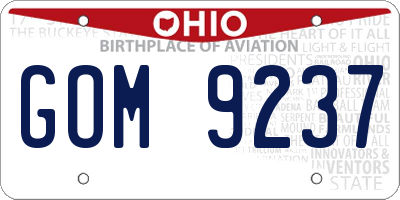OH license plate GOM9237