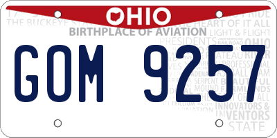 OH license plate GOM9257