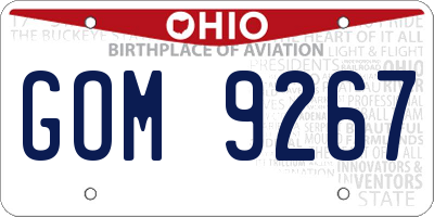 OH license plate GOM9267