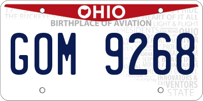 OH license plate GOM9268