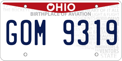 OH license plate GOM9319