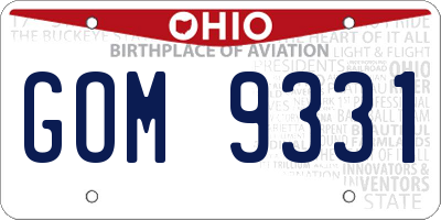 OH license plate GOM9331