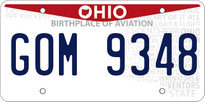 OH license plate GOM9348