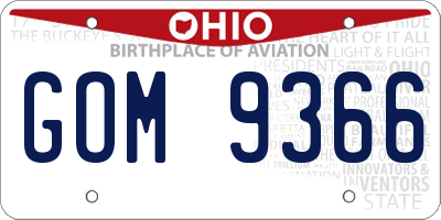 OH license plate GOM9366