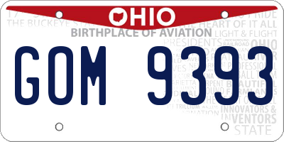 OH license plate GOM9393