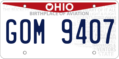 OH license plate GOM9407