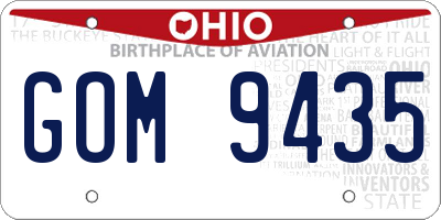 OH license plate GOM9435