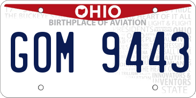 OH license plate GOM9443