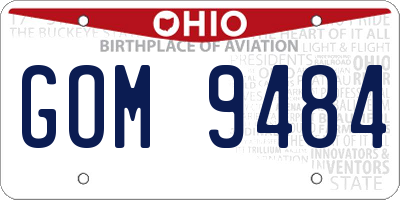 OH license plate GOM9484