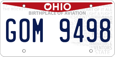 OH license plate GOM9498