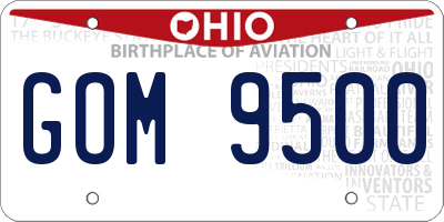 OH license plate GOM9500