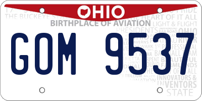 OH license plate GOM9537