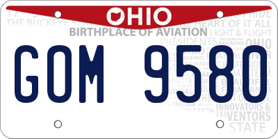 OH license plate GOM9580