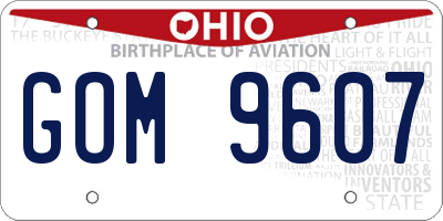 OH license plate GOM9607