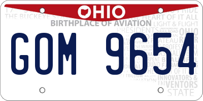 OH license plate GOM9654