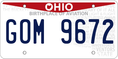 OH license plate GOM9672