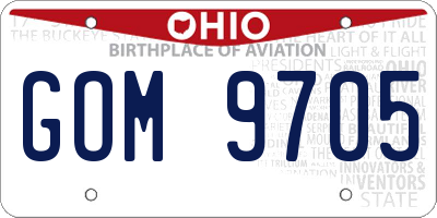 OH license plate GOM9705