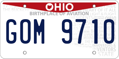 OH license plate GOM9710