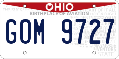 OH license plate GOM9727