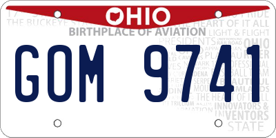 OH license plate GOM9741