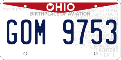 OH license plate GOM9753