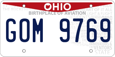 OH license plate GOM9769