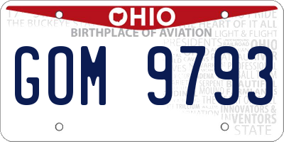 OH license plate GOM9793