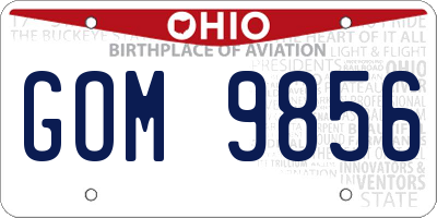 OH license plate GOM9856