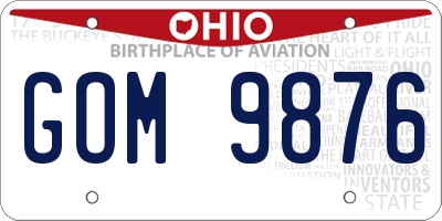 OH license plate GOM9876