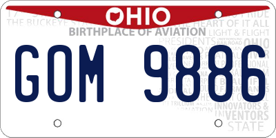 OH license plate GOM9886