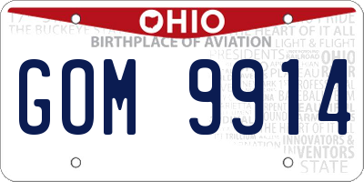 OH license plate GOM9914