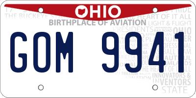 OH license plate GOM9941