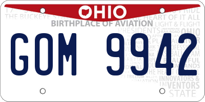 OH license plate GOM9942