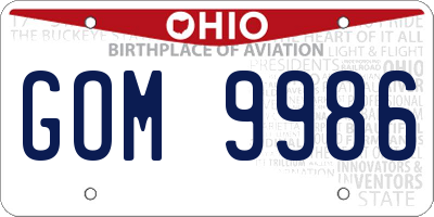 OH license plate GOM9986
