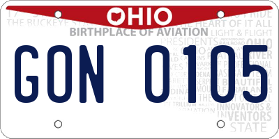 OH license plate GON0105