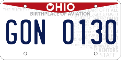 OH license plate GON0130