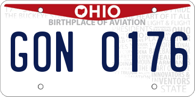 OH license plate GON0176