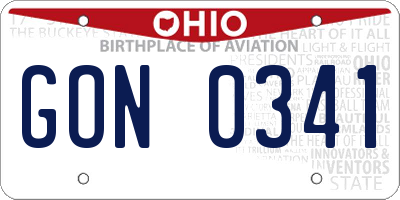OH license plate GON0341