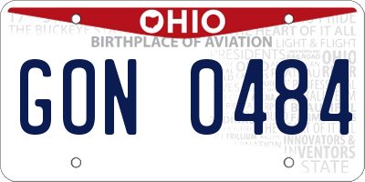 OH license plate GON0484