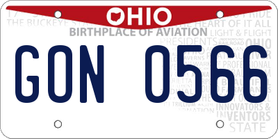 OH license plate GON0566