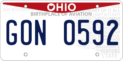 OH license plate GON0592
