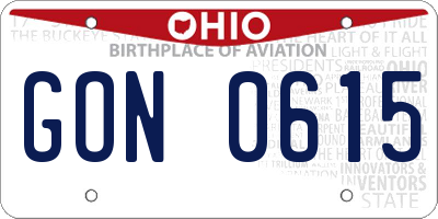 OH license plate GON0615