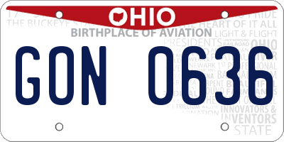 OH license plate GON0636