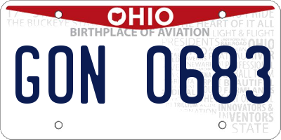 OH license plate GON0683