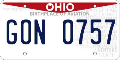 OH license plate GON0757