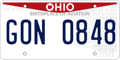 OH license plate GON0848