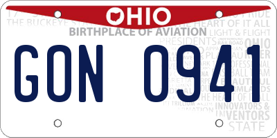 OH license plate GON0941