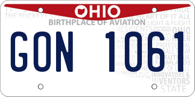 OH license plate GON1061