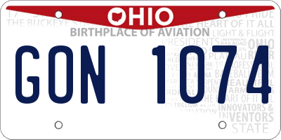 OH license plate GON1074