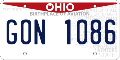 OH license plate GON1086